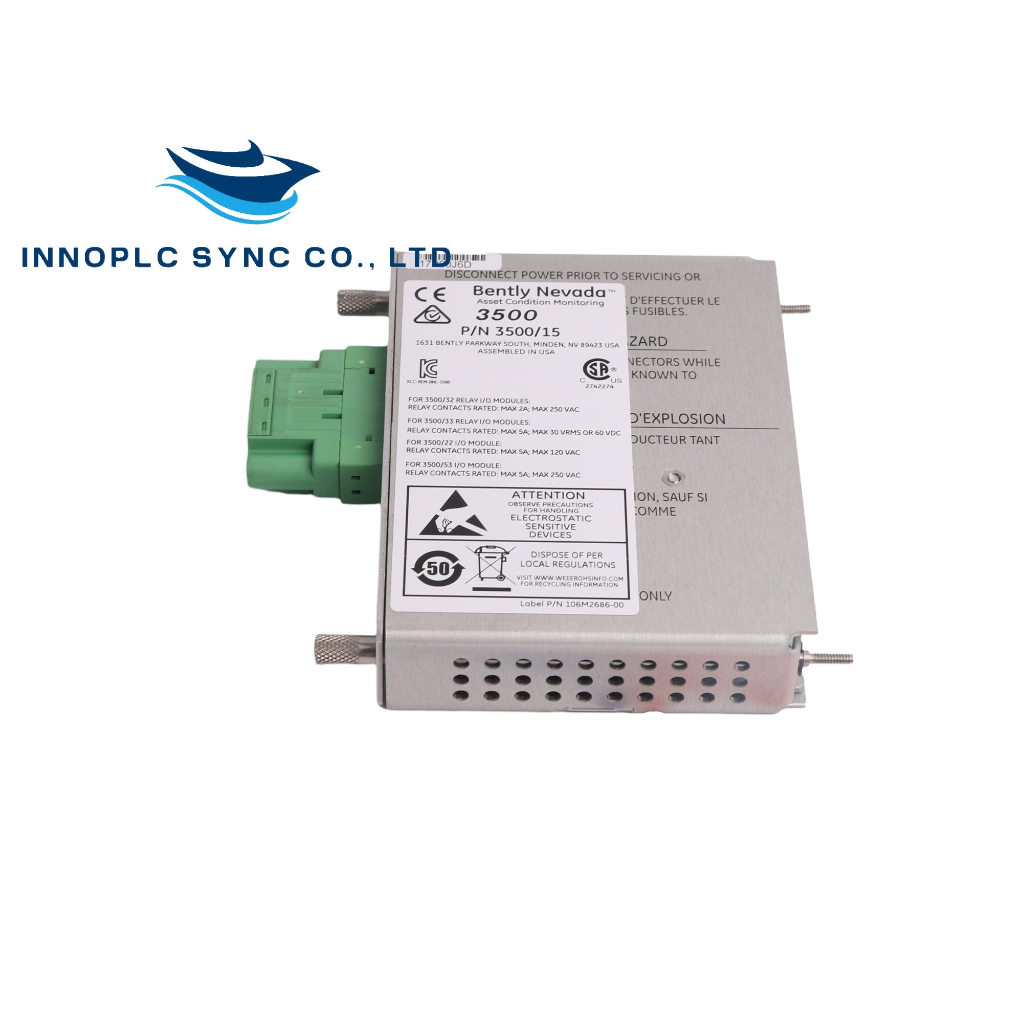 Bently Nevada | 3500/15 | 133300-01 Low Voltage dc PIM