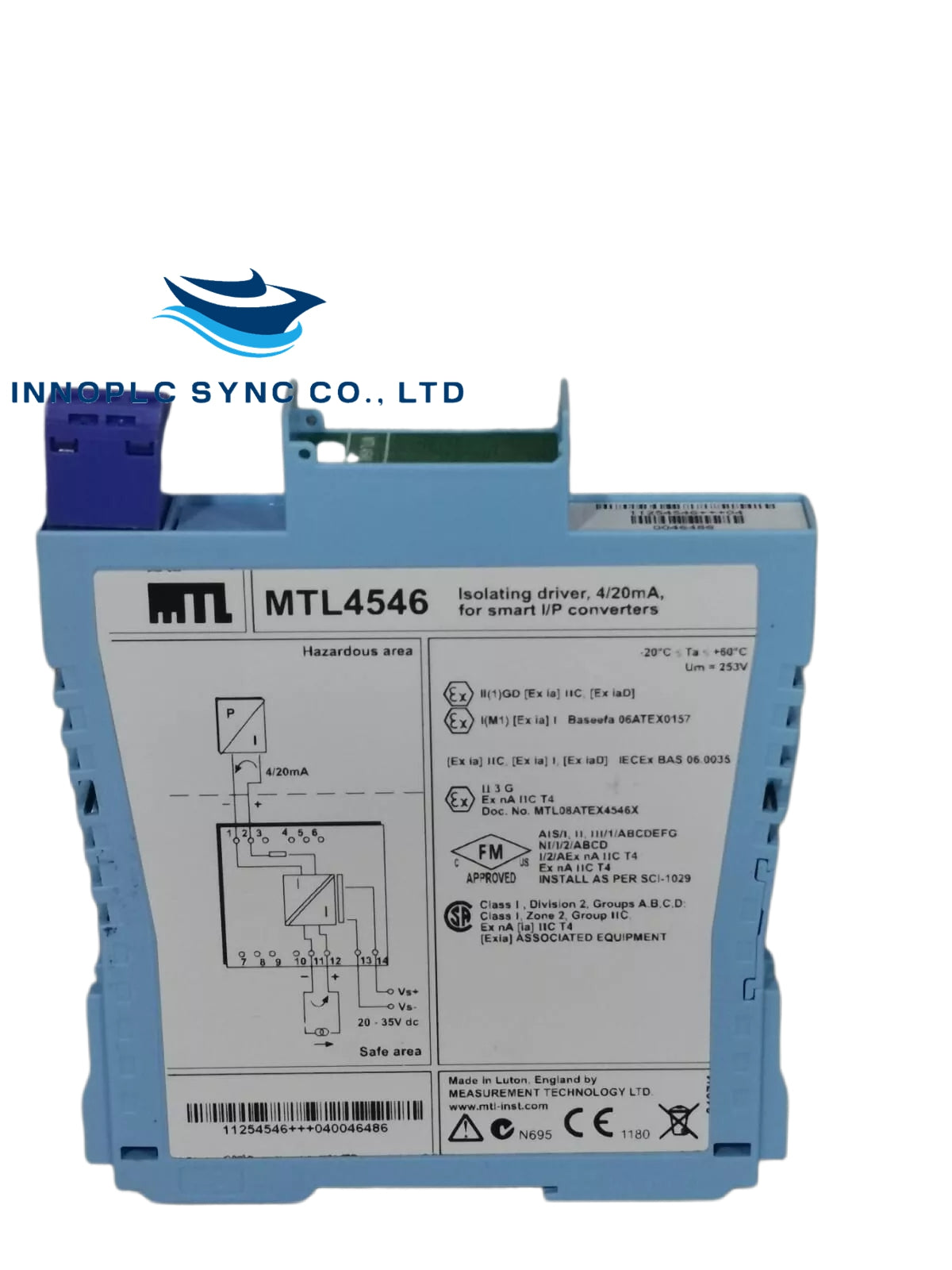 MTL Instruments | MTL4546 | Current/Pressure Converter Module